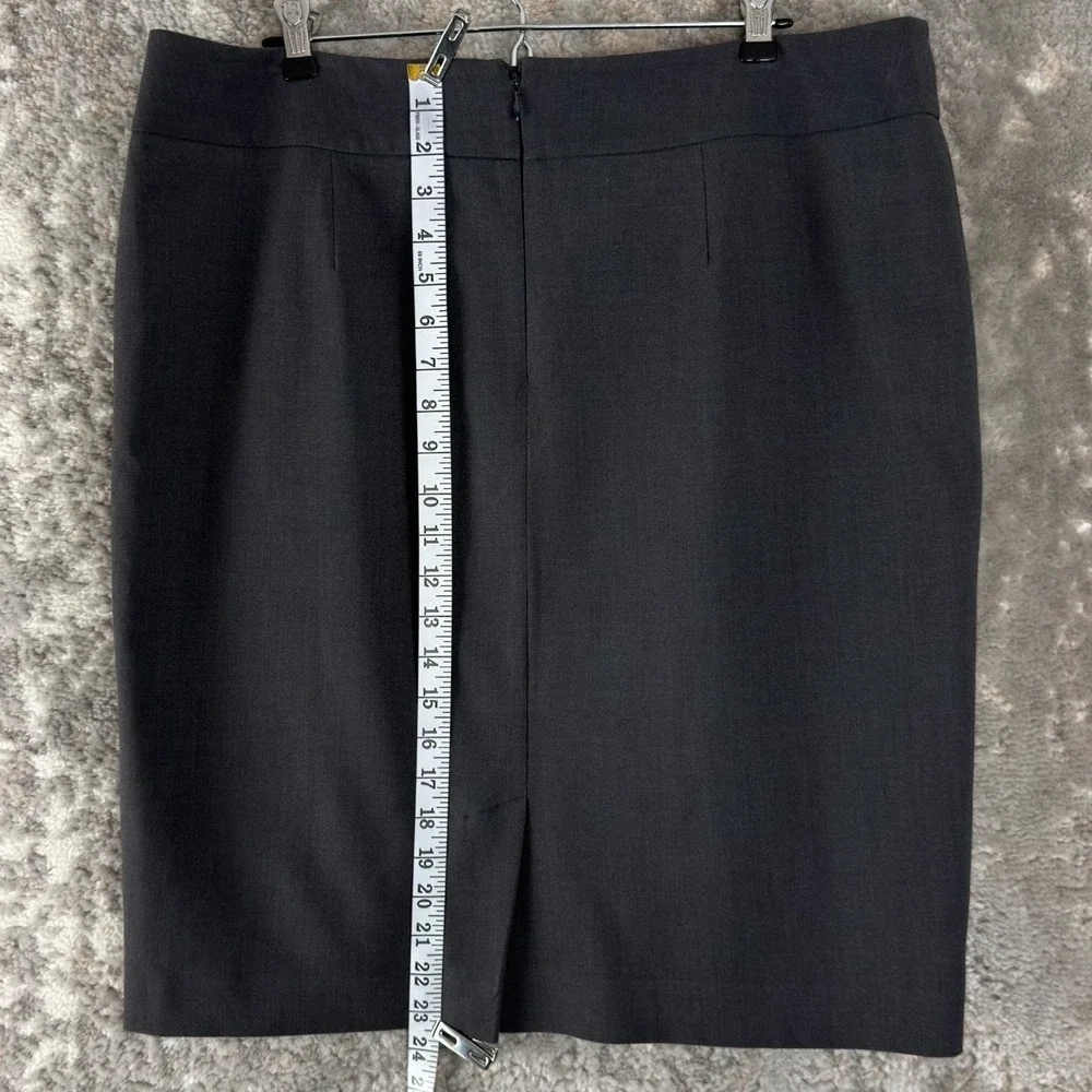 Nine West Size‎ 14 Minimalist Preppy Stretch Midi Pencil Skirt Black Zip Lined